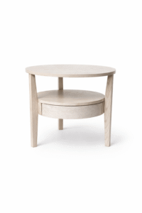 TABLE RONDE COULEUR DÉCAPÉ BLANC