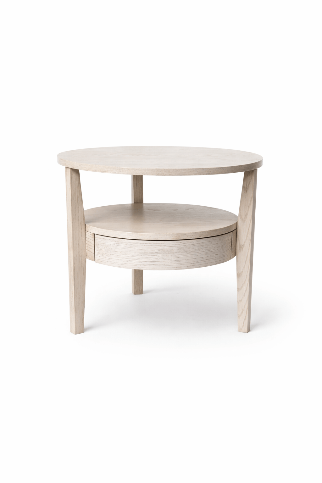 TABLE RONDE COULEUR DÉCAPÉ BLANC